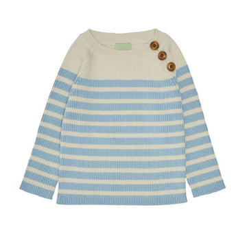Katoenen Baby sweater - Ecru / Glacier - FUB
